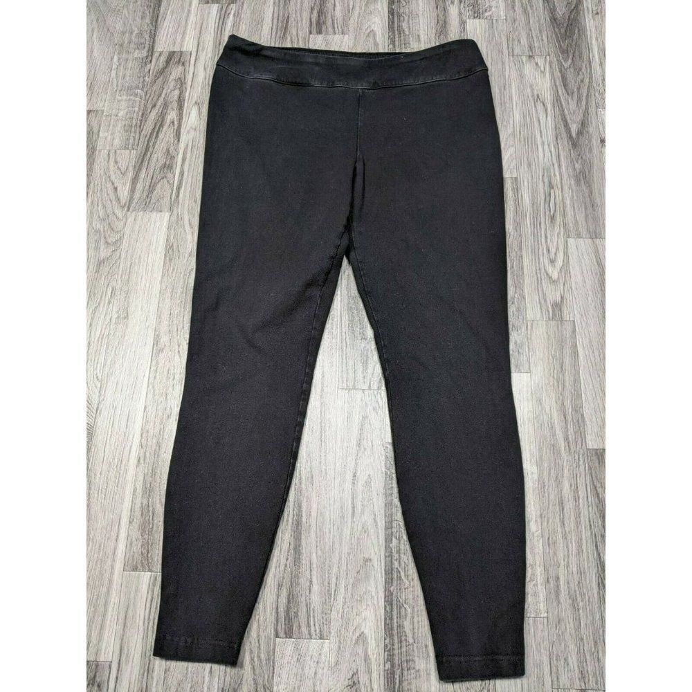 Eddie Bauer Womens Size Large Pull On Stretchy Inner Pocket Cropped Black Pants‎